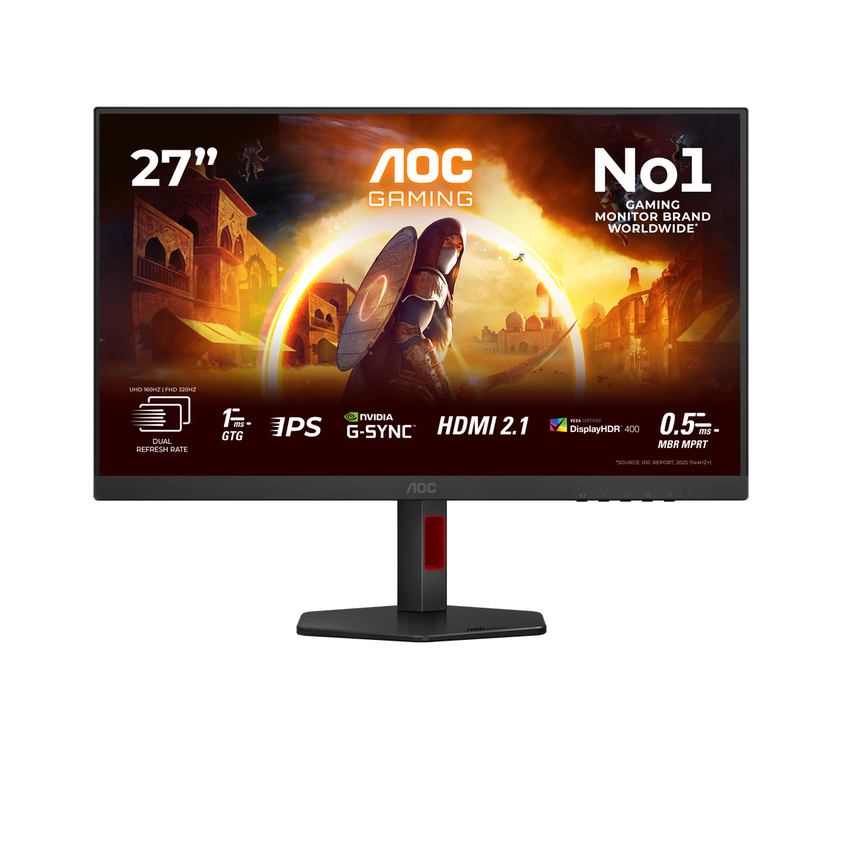 Écran PC 27" AOC U27G4R - 4K UHD, IPS 160 Hz, HDMI 2.1