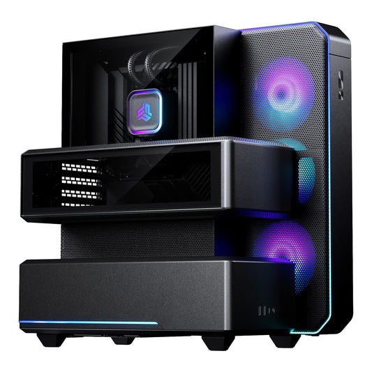 Boîtier Phanteks EX5 Plus noir, vue de trois quarts – photo fabricant
