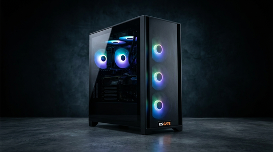 PC gamer DSGate Cloud Digital avec ventilateurs RGB en studio