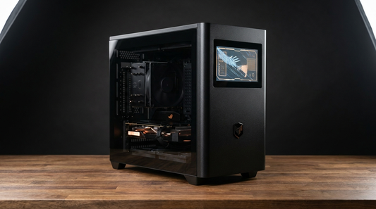 PC gamer DSGate M5-IV DGT Black avec panneau vitré et affichage digital