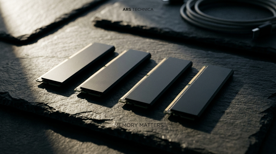 Barrettes de RAM DDR4 sur surface ardoise sombre