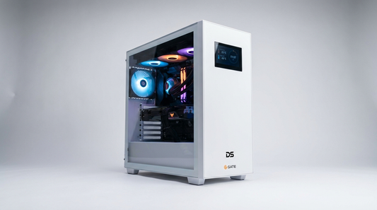 PC gamer DSGate Premium Cloud Digital avec éclairage RGB en studio