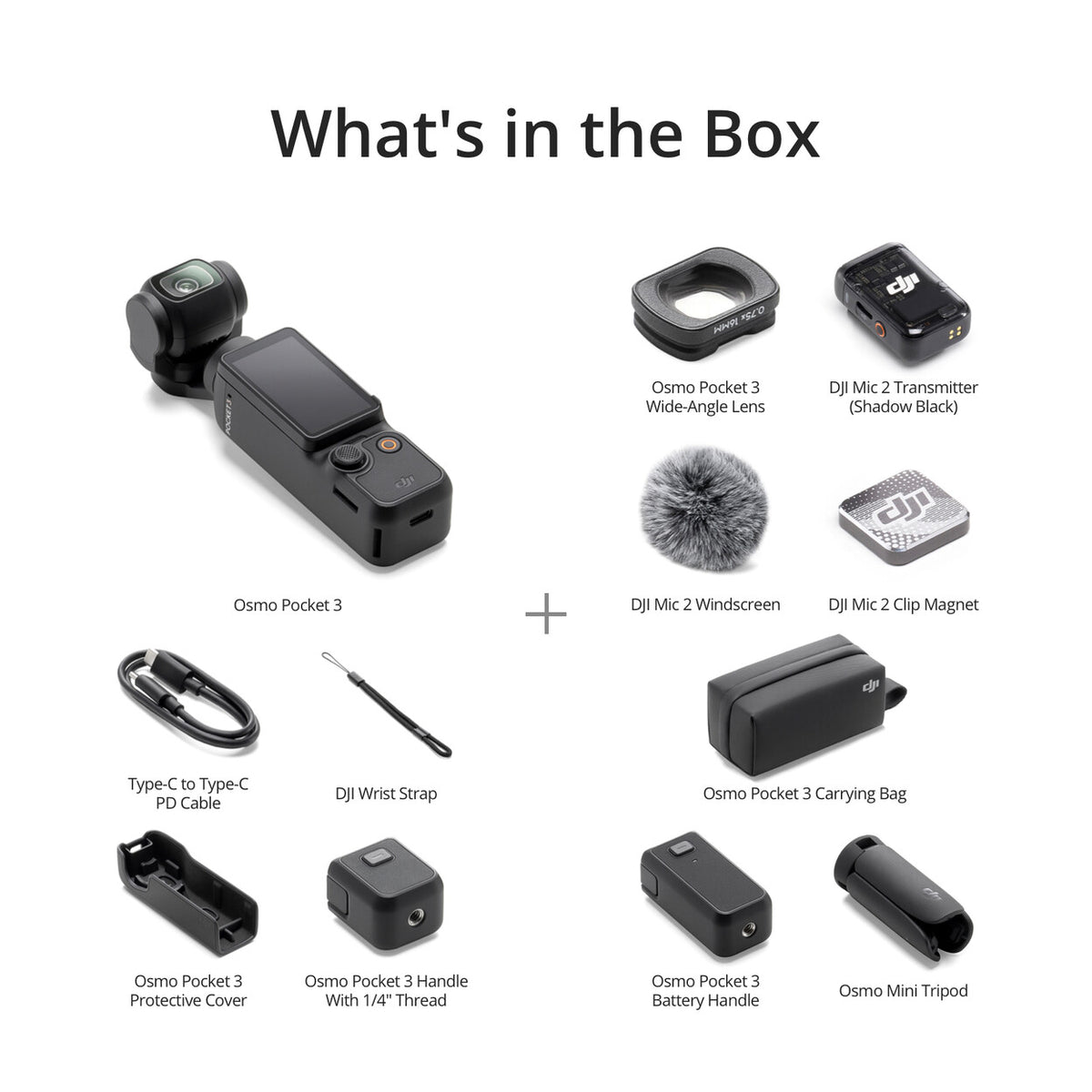 DJI Osmo Pocket 3 Creator Combo - contenu du pack