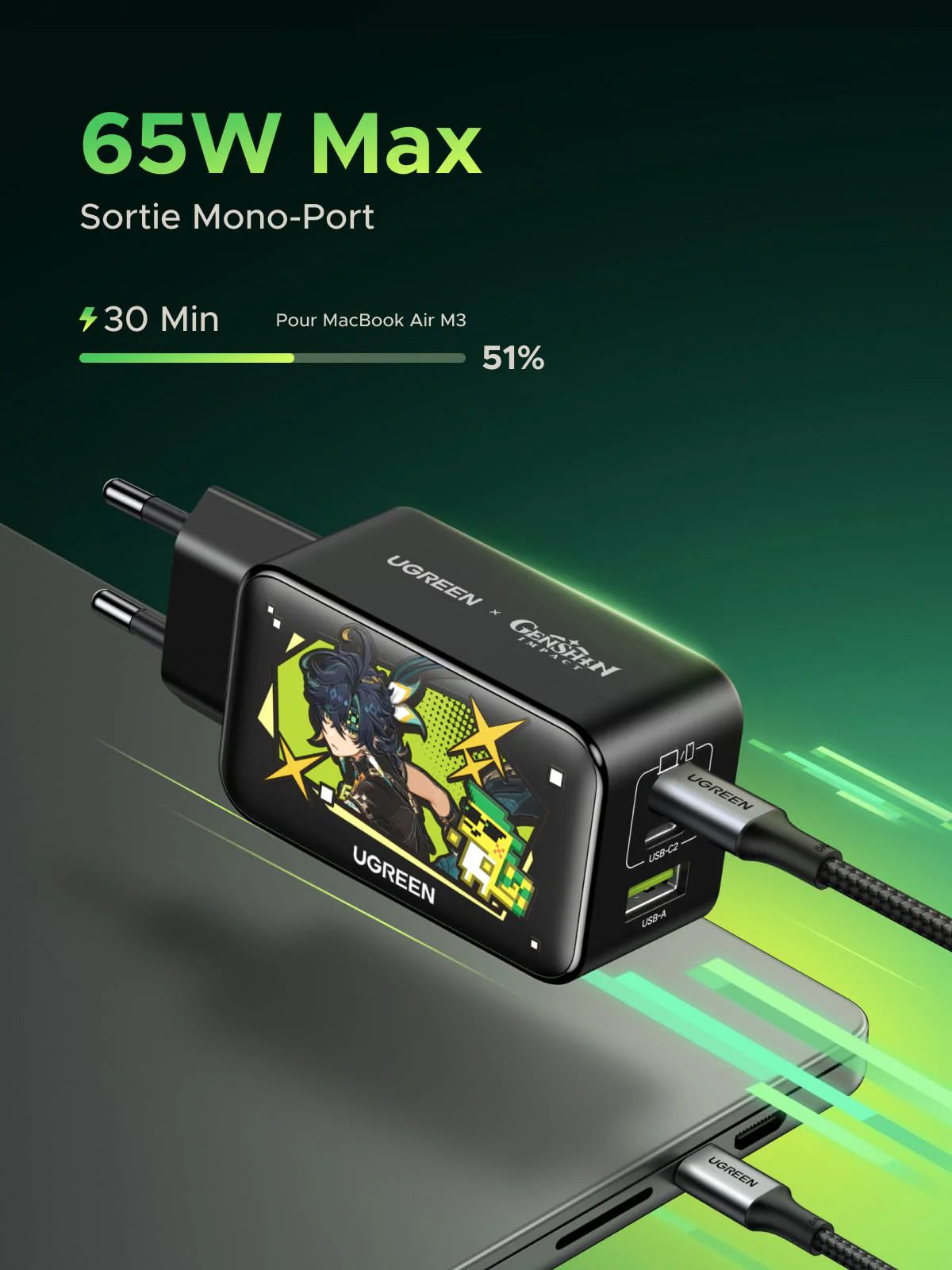 UGREEN Nexode Chargeur (Genshin Impact) 65W USB C