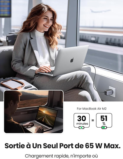 UGREEN Nexode 65W Chargeur USB C Rapide 3 Ports
