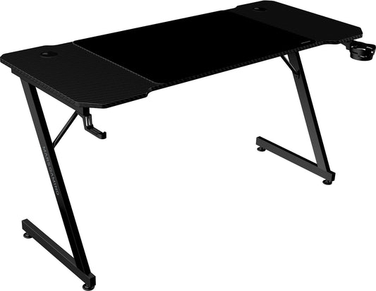 Bureau gaming Mars Gaming MGD-X 140 cm - plateau carbone, tapis XL inclus, passe-câbles (Noir) - vue 1