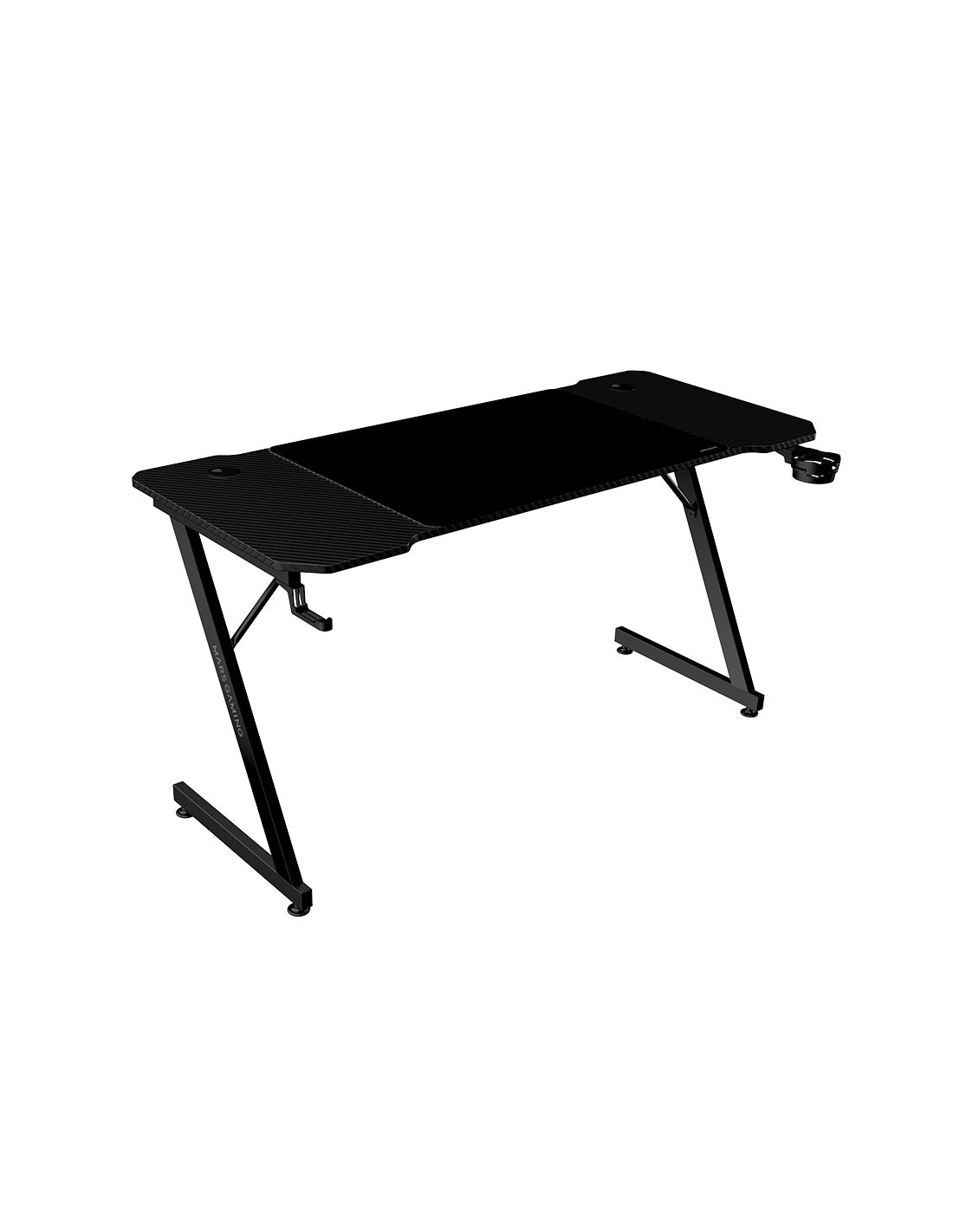 Bureau gaming Mars Gaming MGD-X 140 cm - plateau carbone, tapis XL inclus, passe-câbles (Noir) - vue 5