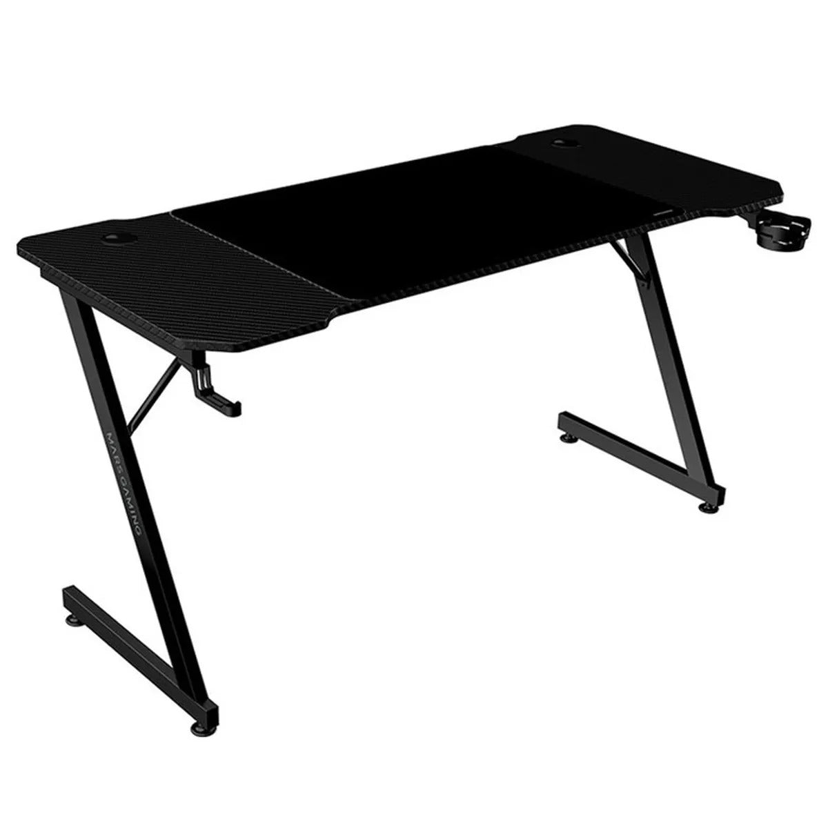 Bureau gaming Mars Gaming MGD-X 140 cm - plateau carbone, tapis XL inclus, passe-câbles (Noir) - vue 6