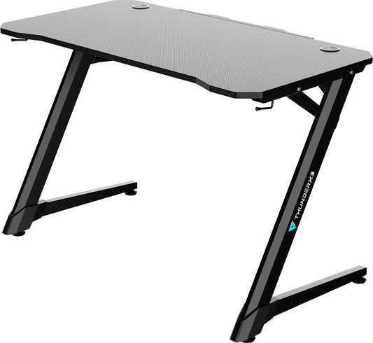 Bureau gaming ThunderX3 ED3 - plateau fibre de carbone, passe-câbles, support casque (Noir) - vue 1