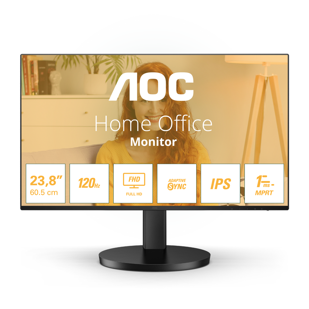 Écran PC 24" AOC Basic B3 24B3HA2 - Full HD 1080p 120Hz - HDMI/VGA - Haut-parleurs - Noir