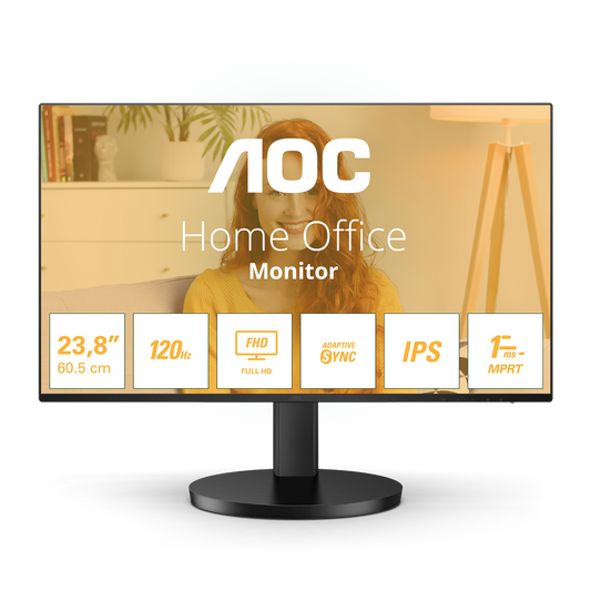 Écran PC 24" AOC Basic B3 24B3HA2 - Full HD 1080p 120Hz - HDMI/VGA - Haut-parleurs - Noir
