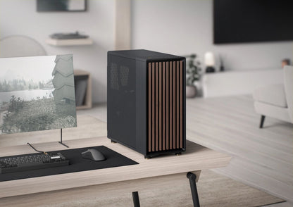Boîtier Fractal Design North noir, façade en noyer – photo fabricant