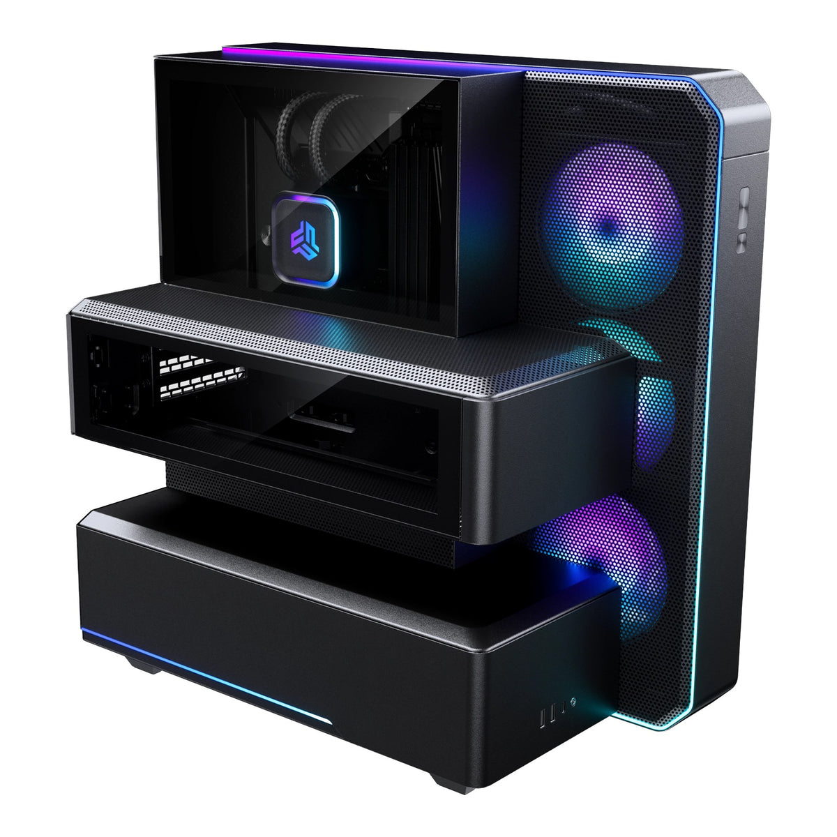 Boîtier Phanteks EX5 Plus noir avec watercooling AIO 360 mm ARGB – photo fabricant