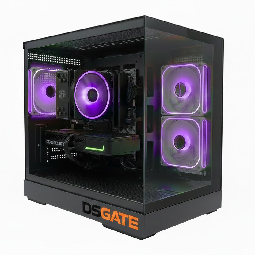 PC Gamer DSGate Cloud Digital - boîtier panoramique, LED violettes