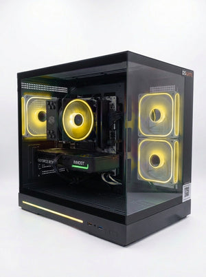 PC Gamer DSGate Cloud Digital RTX 5070 - boîtier cube vitré, LED jaunes