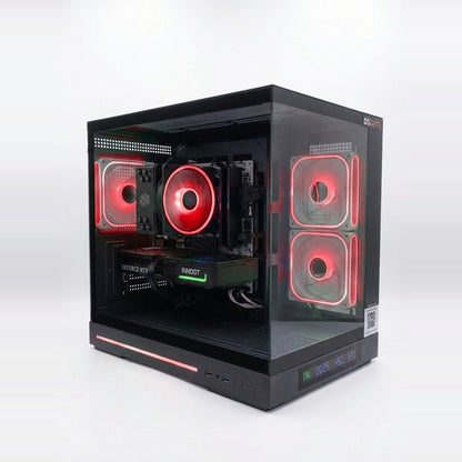 PC Gamer DSGate M10 Cloud DGT - boîtier panoramique, LED rouges