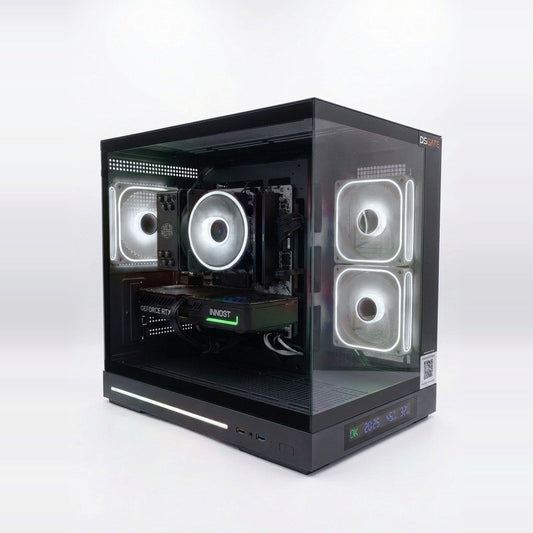 PC Gamer DSGate M6-V Cloud Q - boîtier panoramique, LED blanches