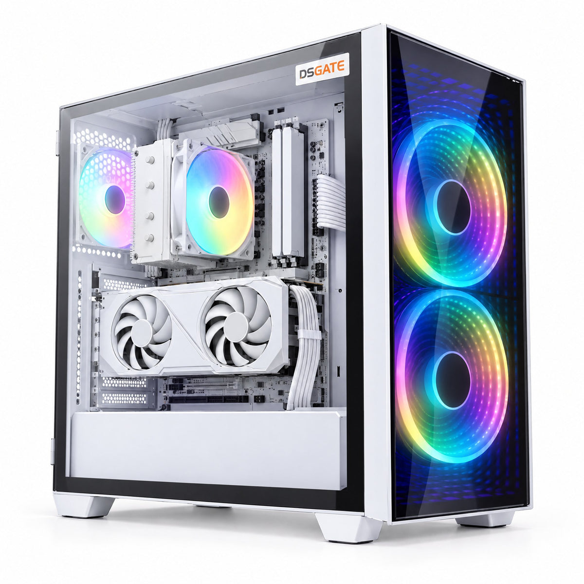 Visuel d'illustration – PC gamer DSGate en boîtier Lian Li Lancool 217 Infinity blanc
