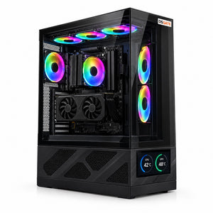 Visuel d'illustration – PC gamer DSGate en boîtier Xigmatek Alphard Pro noir avec écran 6 pouces