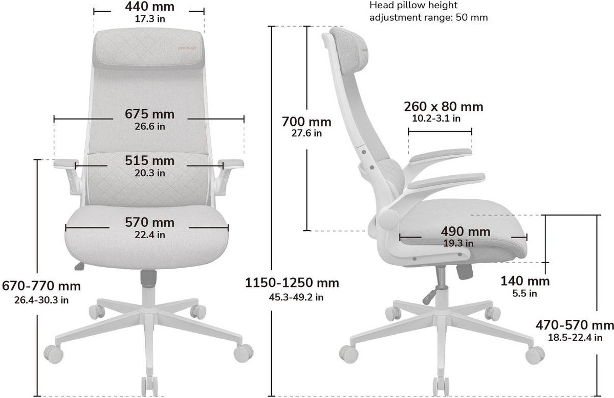 Fauteuil gaming Cougar Stryder - dossier mesh, accoudoirs rabattables, vérin classe 4 - vue 6