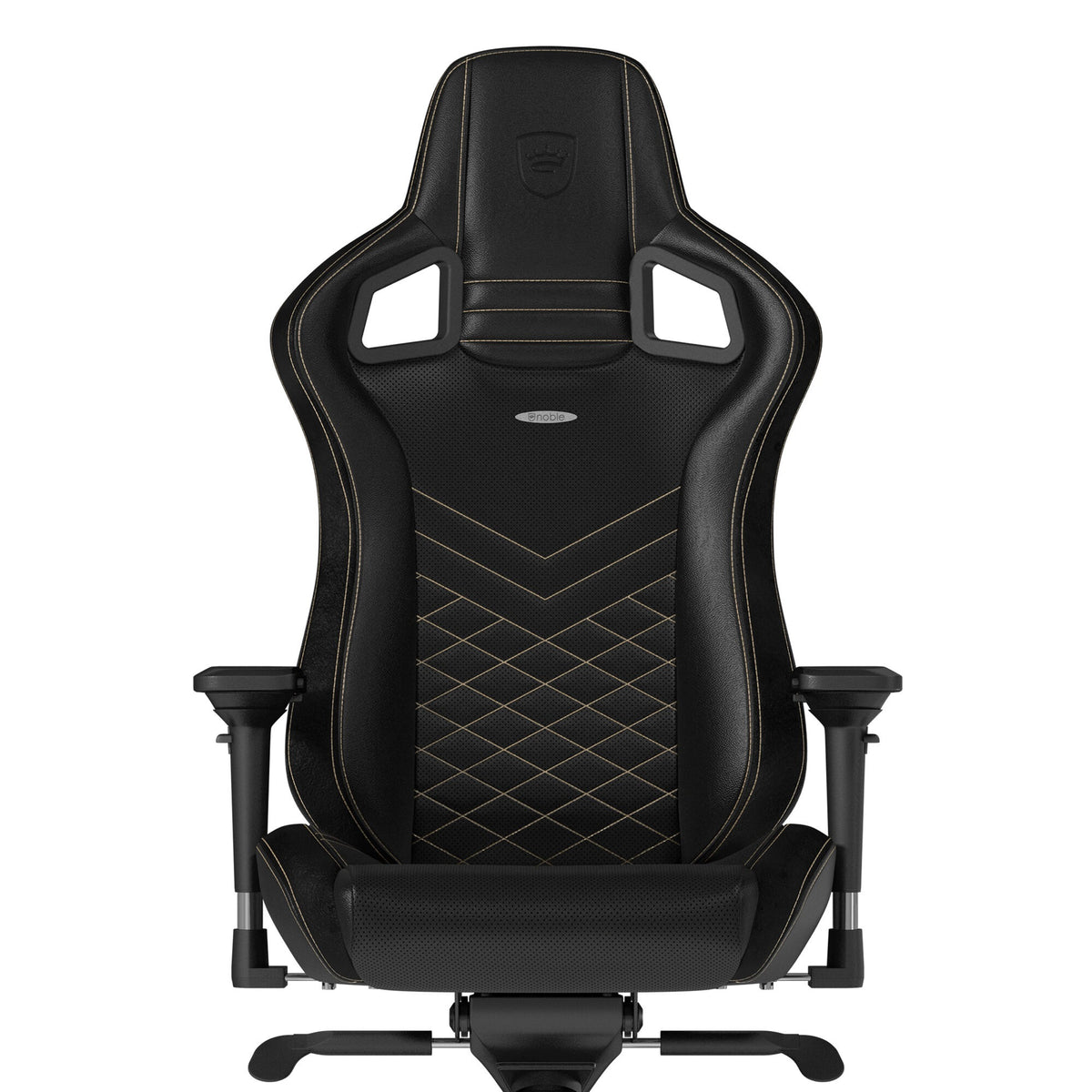 Fauteuil gaming noblechairs EPIC - similicuir PU, accoudoirs 4D, inclinable 135° (Noir/Or) - vue 1