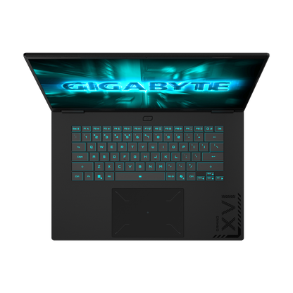 Gigabyte Gaming A16 RTX 5050 - vue de dessus, clavier rétroéclairé