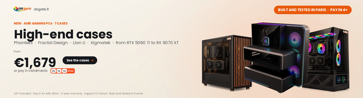 DSGate gaming PCs in high-end cases