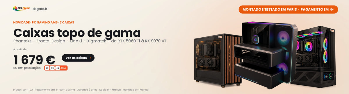 PC gaming DSGate em caixas topo de gama