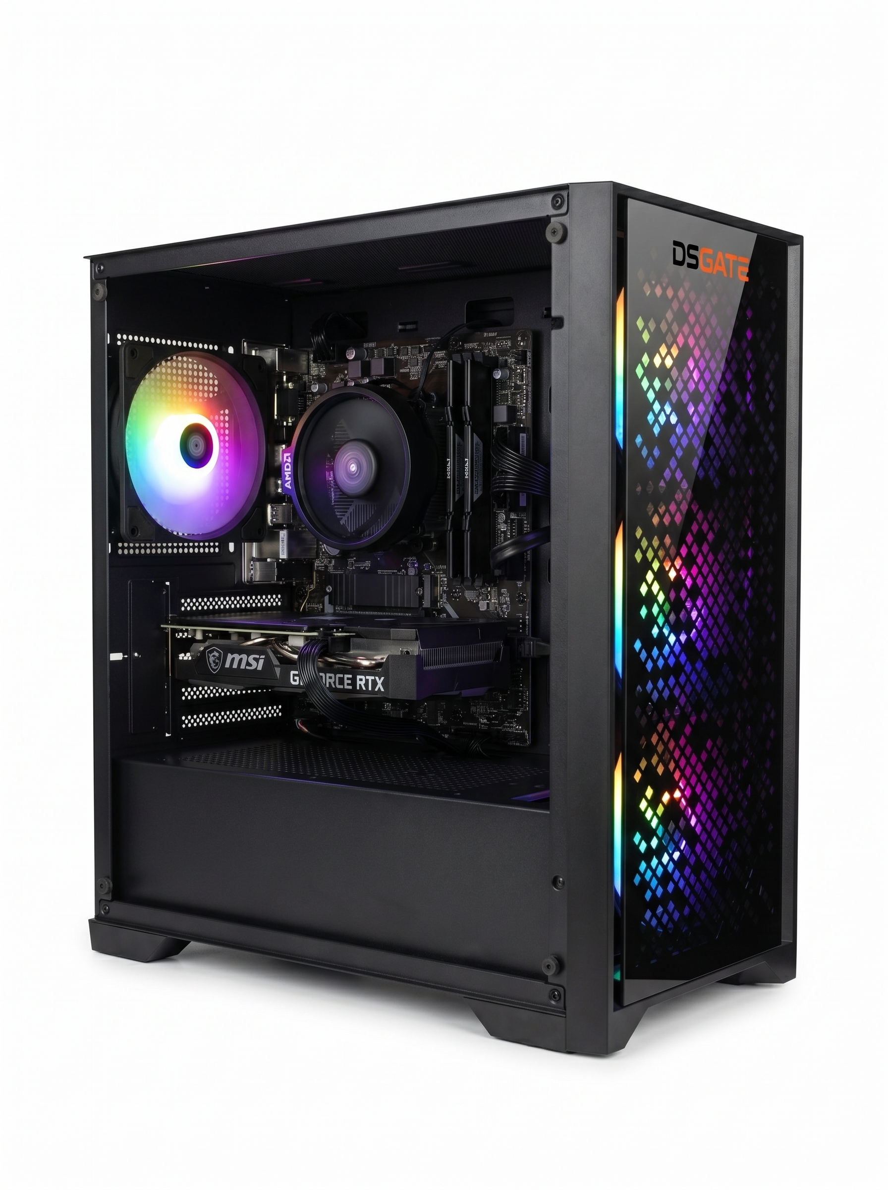 Pack DSGate NYX II R5 3500X RTX 3050 - boitier studio fond blanc