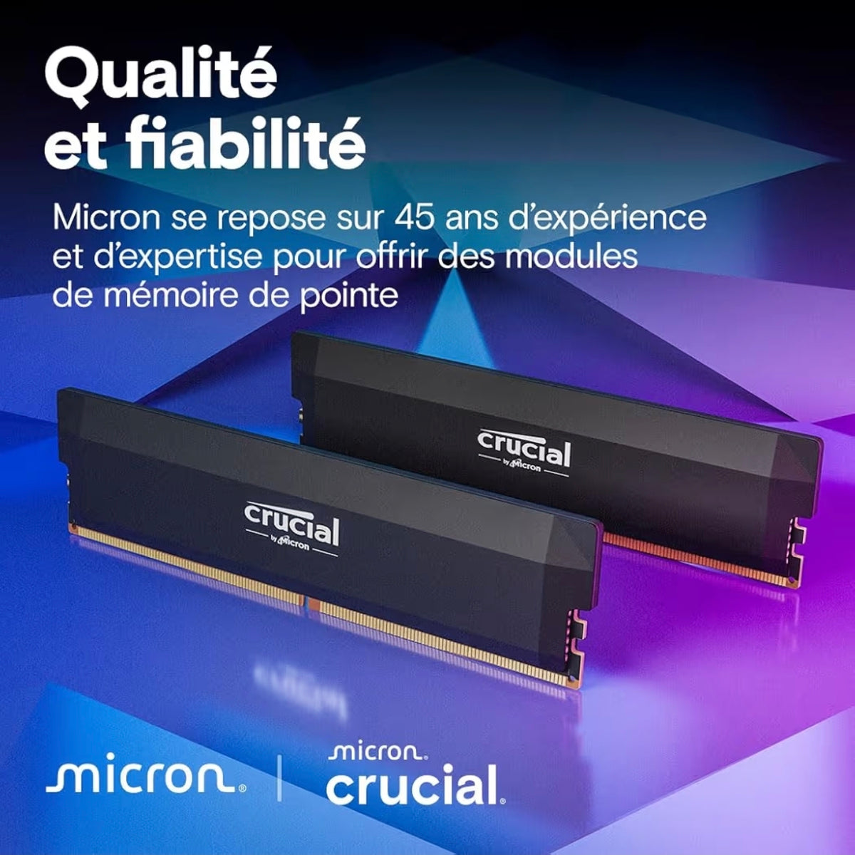 RAM Crucial Pro DDR5 32GB (2×16GB) 6000MHz CL36 – Intel XMP 3.0 / AMD EXPO - Noir