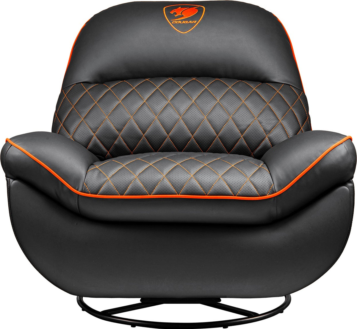 Sofa gaming Cougar Overlord - inclinable 160°, repose-pieds, rotation 360° (Noir/Orange) - vue 2