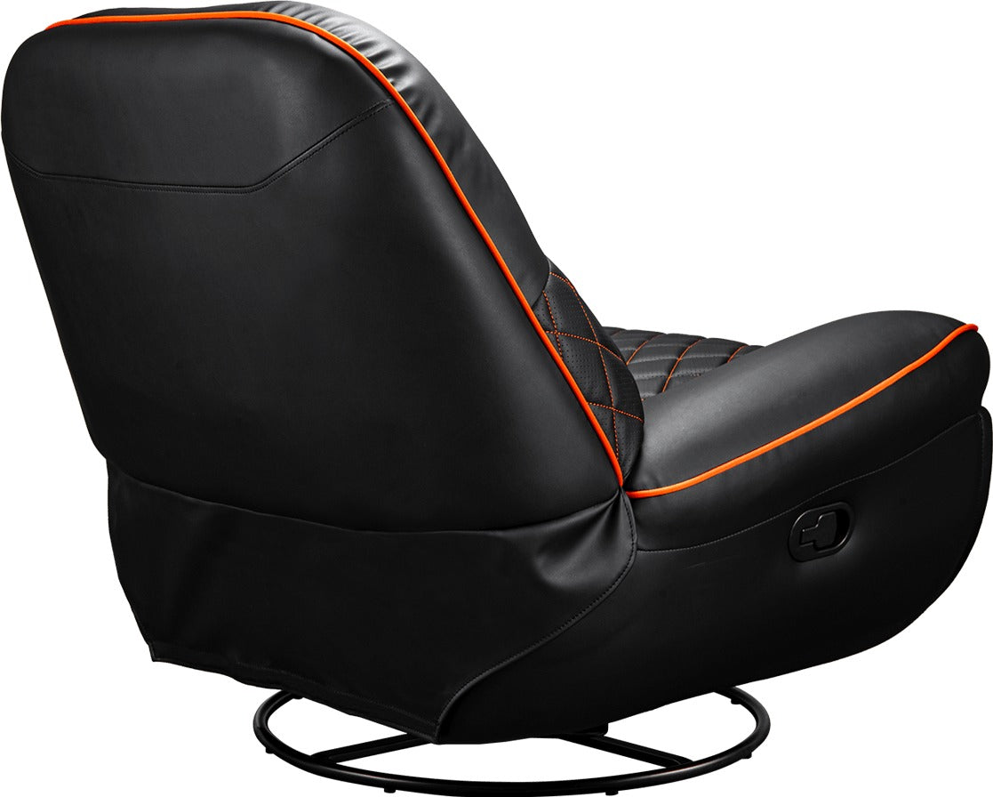 Sofa gaming Cougar Overlord - inclinable 160°, repose-pieds, rotation 360° (Noir/Orange) - vue 4