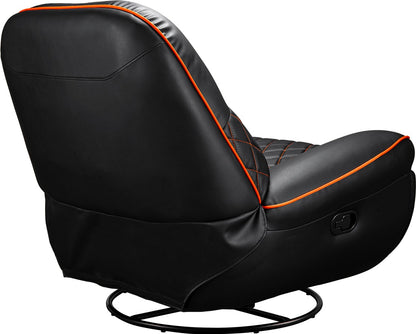 Sofa gaming Cougar Overlord - inclinable 160°, repose-pieds, rotation 360° (Noir/Orange) - vue 4