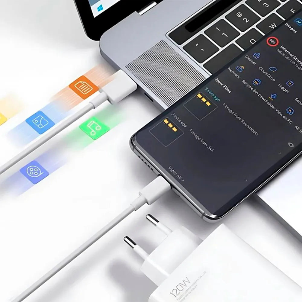 Chargeur Xiaomi 120W HyperCharge Combo (USB-A) - Charge rapide GaN - Câble USB-C 6A inclus - Original