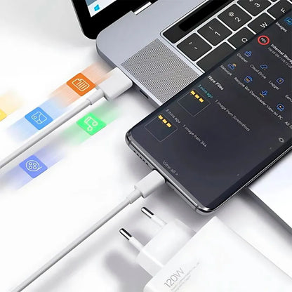 Chargeur Xiaomi 120W HyperCharge Combo (USB-A) - Charge rapide GaN - Câble USB-C 6A inclus - Original
