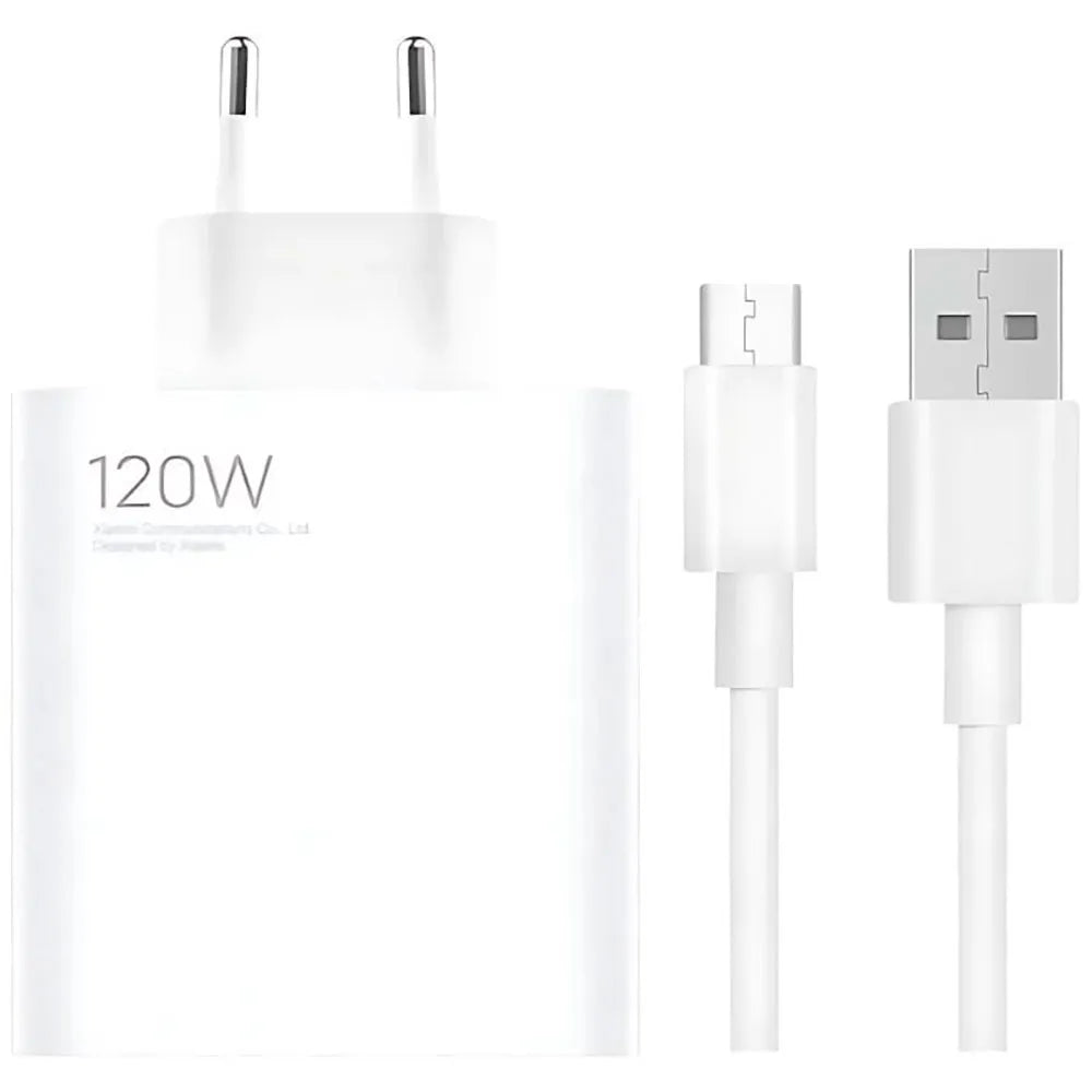 Chargeur Xiaomi 120W HyperCharge Combo (USB-A) - Charge rapide GaN - Câble USB-C 6A inclus - Original