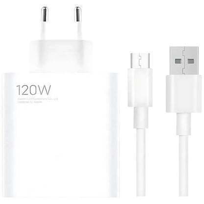 Chargeur Xiaomi 120W HyperCharge Combo (USB-A) - Charge rapide GaN - Câble USB-C 6A inclus - Original