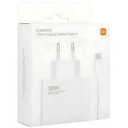 Chargeur Xiaomi 120W HyperCharge Combo (USB-A) - Charge rapide GaN - Câble USB-C 6A inclus - Original